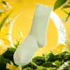 Light green pure cotton mid-calf socks are breathable, sweat-absorbent, comfortable and versatile Specification image